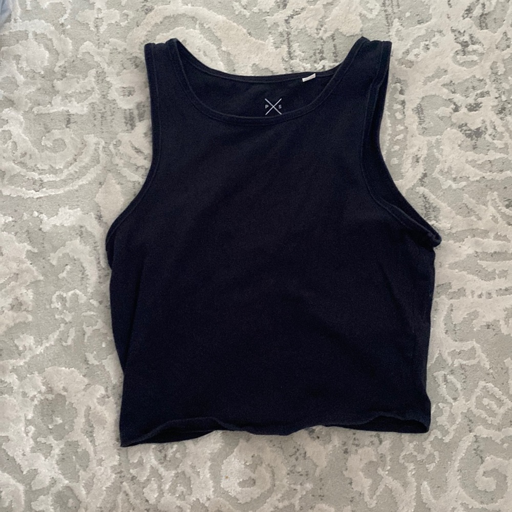 Cropped Basic Black Tank Top Pacsun
